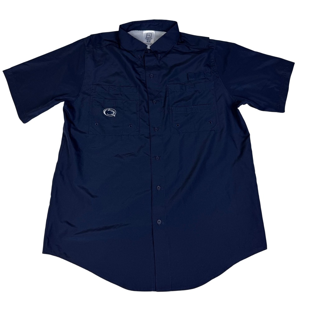ProEdge Fishing Shirt Mens Medium Penn State Nittany Lions Ripstop Button Up